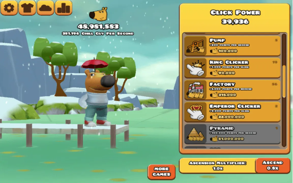 Chill Guy Clicker 3D Upgrades